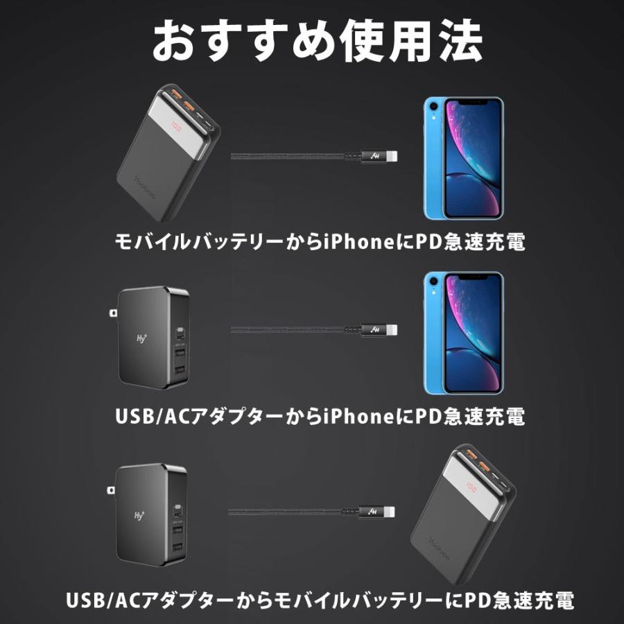 Hy+ USB Type-C to Lightning ケーブル Apple MFI 認証 PD充電対応 1m ブラック HY-PDLT1｜hyplus｜07