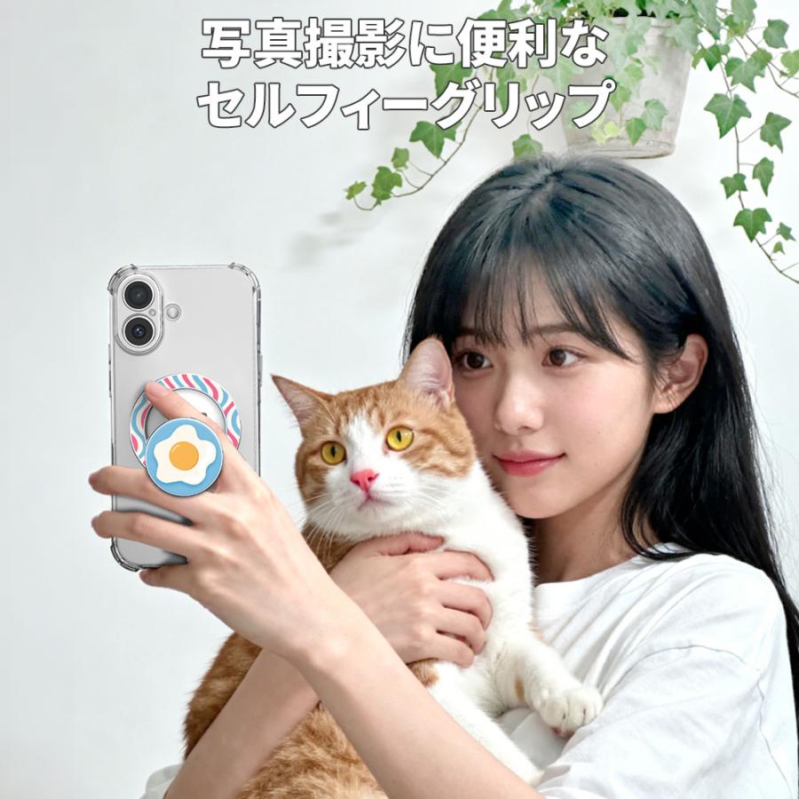 Hy+ MagSafe リング 目玉焼きデザイン スマホリング 両面マグネット式 スタンド機能付き iPhone Android 対応 薄型 軽量 メタル素材 magsafe車載ホルダー対応 | Hy+ | 03