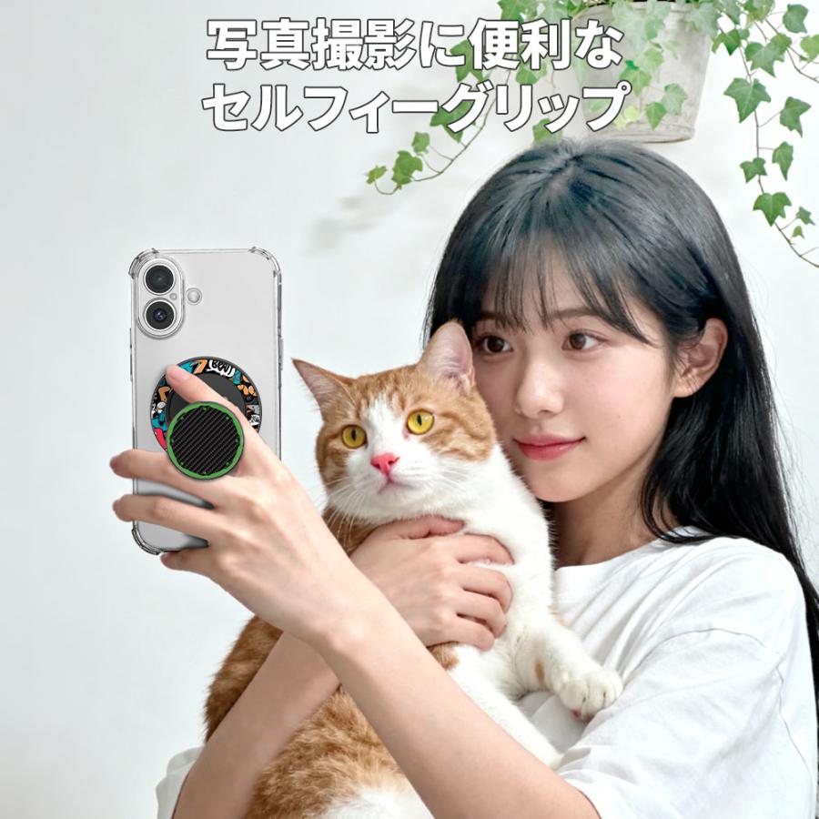 Hy+ MagSafe リング クールグラフィティ スマホリング 両面マグネット式 スタンド機能付き iPhone Android 対応 薄型 軽量 メタル素材 magsafe車載ホルダー対応 | Hy+ | 03