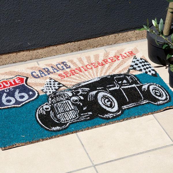 玄関マット  WELCOME 66 GARAGE アメリカン雑貨 コイヤーマット 洗える 薄型 滑り止め 店舗 ウェルカム ドアマット おしゃれ コイヤー マット |  | 02