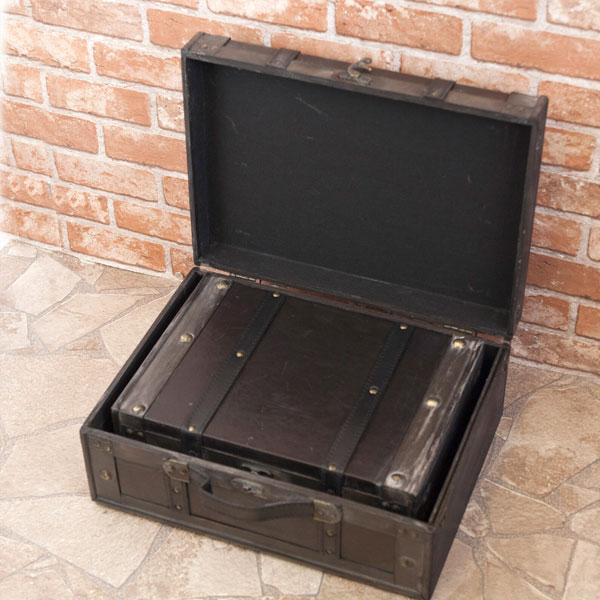 トランク型アンティークBOX 輸入雑貨　収納 楽天市場】鍵付き トランク型 収納ボックス 大型 トランクボックス