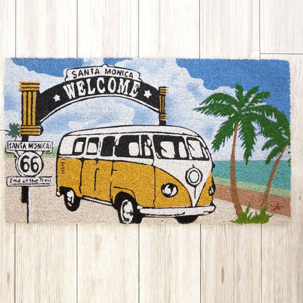 玄関マット WELCOME SANTA MONICA アメリカン雑貨 コイヤーマット 屋外 室内 屋内 洗える 薄型 滑り止め 店舗 おしゃれ ウェルカム ドアマット おしゃれ |  | 04