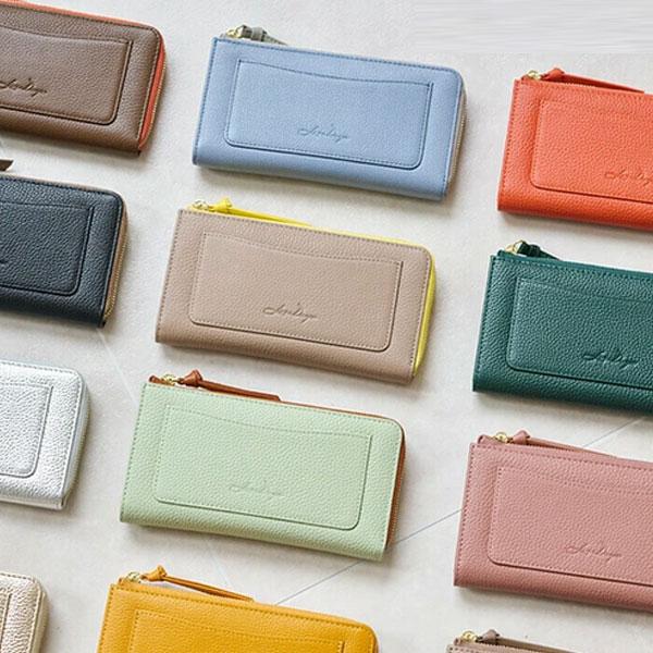 長財布 送料無料 極小 本革財布 薄型 財布 スキミング防止 L字ファスナー 上質牛革 トップレザー使用 軽量 レディース 財布 シンプル 大人可愛い おしゃれ | 