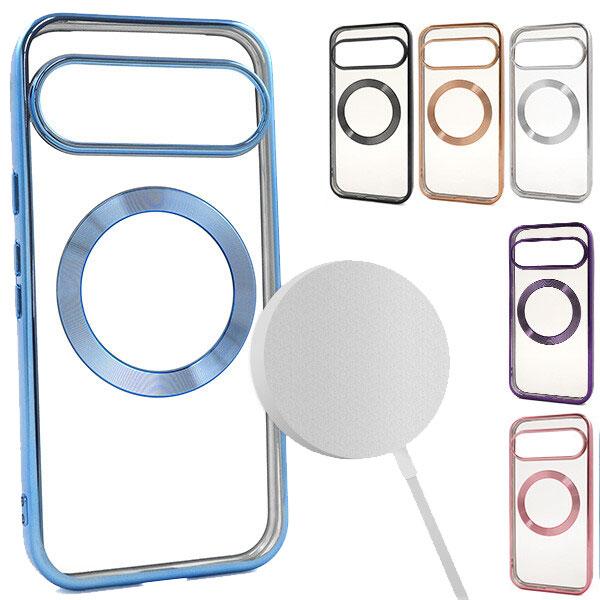 Google Pixel 10/10 Pro MagSafe対応 メタリック バンパー ソフト クリアケース マグセーフ docomo SoftBank Pixel10/10 Pro グーグルピクセル10 プロ ピクセル | 