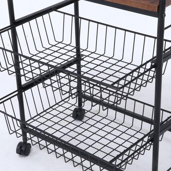 キッチンラック キッチンワゴン ウッドキッチンワゴン キャスター付き 調味料ストッカー 野菜ストッカー | 不二貿易 | 01