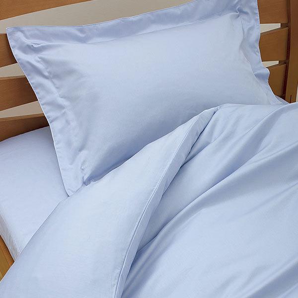 カバー 西川 24+ フラットシーツ 和式用 シングル 150×250cm サテン 抗菌加工 防縮加工 無地 TFP-00 西川リビング 2120-00517 ブルー | 西川