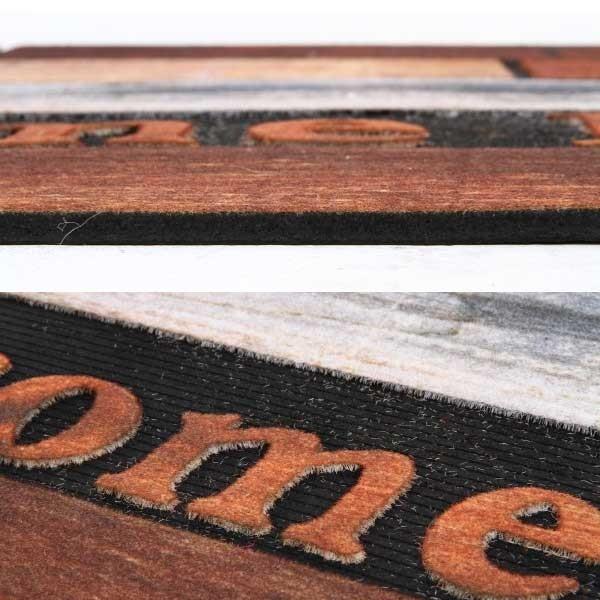 ラバーマット 玄関マット ウェルカムホーム 木 かわいい 小さい 屋外 75×45cm　 |  | 01