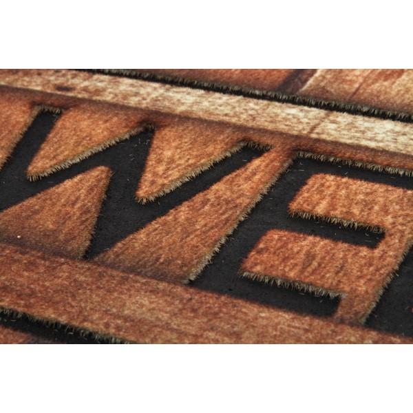 玄関マット 屋外 ラバーマット ウェルカム WELCOME 木目 エントランスマット ドアマット 西海岸 塩系 男前 ブルックリン おしゃれ 60ｘ40 大人気 |  | 03