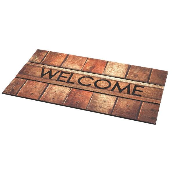 玄関マット 屋外 ラバーマット ウェルカム WELCOME 木目 エントランスマット ドアマット 西海岸 塩系 男前 ブルックリン おしゃれ 60ｘ40 大人気 |  | 05
