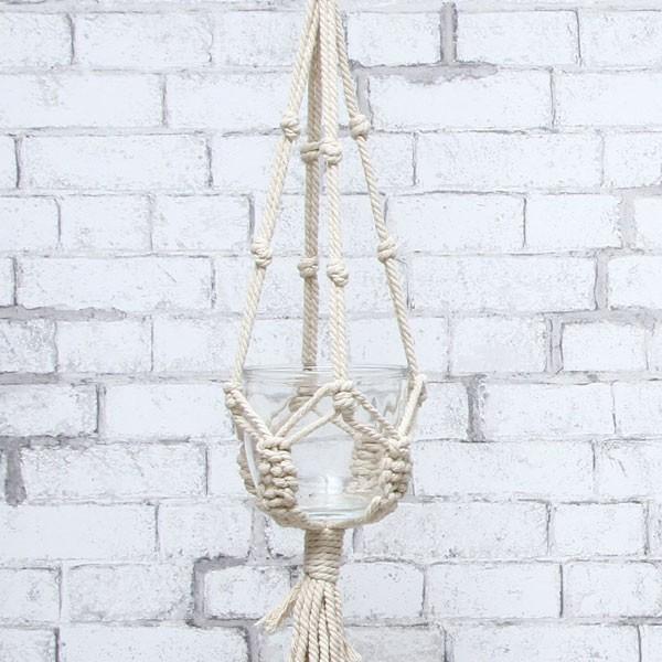 ハンギングガラスポット 綿縄 ハンギング プラント プランター 花台 鉢置き ディスプレイ 吊り下げ |  | 01