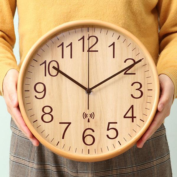 壁掛け時計 電波時計 壁掛け 掛け時計 木目調 電波式 掛時計 電波 おしゃれ 音がしない 静音 壁掛 時計 プレゼント ギフト リビング 子供部屋 寝室 送料無料 | 