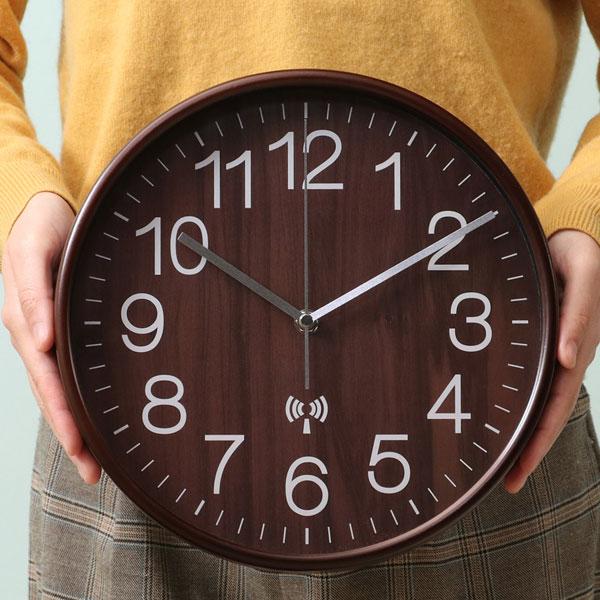 壁掛け時計 電波時計 壁掛け 掛け時計 木目調 電波式 掛時計 電波 おしゃれ 音がしない 静音 壁掛 時計 プレゼント ギフト リビング 子供部屋 寝室 送料無料 | 