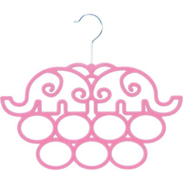 ハンガー　ノンスリップ　アクセサリーハンガー　滑りにくいハンガー　ゾウ　ピンク | 