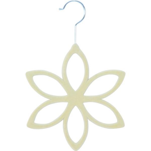 ハンガー　ノンスリップ　ジュエリーハンガー　フラワー　滑りにくいハンガー　アイボリー | 