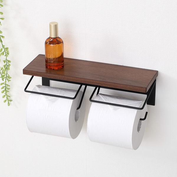 トイレットペーパーホルダー カバー おしゃれ 北欧 ダブル トイレ ペーパーホルダー 2ロール トイレットペーパー ホルダー 賃貸 棚付き 飾り棚 シンプル 収納 |  | 03