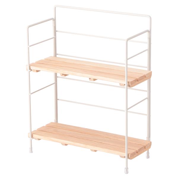 棚 ラック 2段 北欧 ディスプレイ キッチン収納 収納ラック おしゃれ スリム オープンラック 折り畳み 収納ラック フリーラック ホワイト インテリア |  | 03