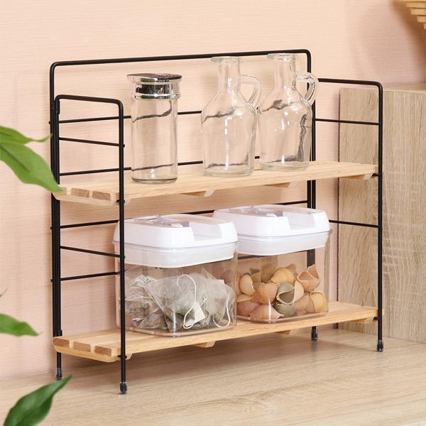 棚 ラック 2段 北欧 ディスプレイ キッチン収納 収納ラック おしゃれ スリム オープンラック 折り畳み 収納ラック フリーラック ブラック インテリア |  | 01