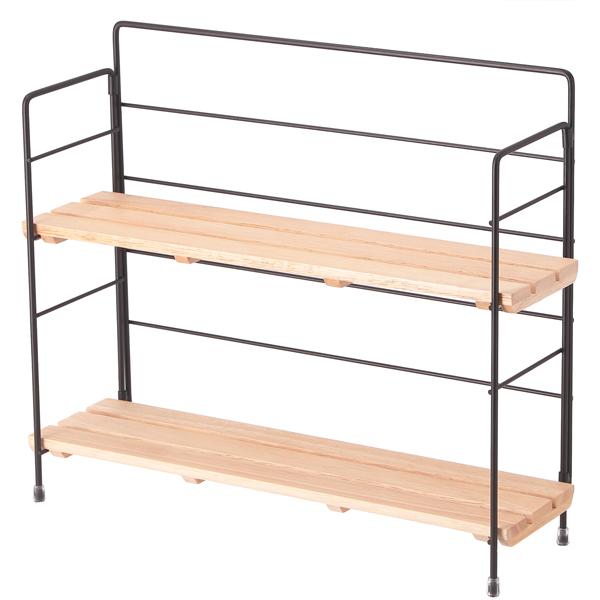 棚 ラック 2段 北欧 ディスプレイ キッチン収納 収納ラック おしゃれ スリム オープンラック 折り畳み 収納ラック フリーラック ブラック インテリア |  | 03