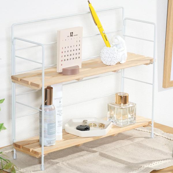 棚 ラック 2段 ワイド 北欧 卓上 ホワイト ディスプレイ キッチン収納 収納ラック おしゃれ スリム オープンラック 折り畳み フリーラック インテリア |  | 01