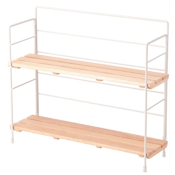 棚 ラック 2段 ワイド 北欧 卓上 ホワイト ディスプレイ キッチン収納 収納ラック おしゃれ スリム オープンラック 折り畳み フリーラック インテリア |  | 03