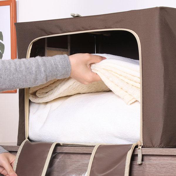 収納ケース 収納ボックス 蓋つき 畳める 収納 ブラウン 積み重ね 収納ボックス   蓋付 フタ付き ジッパー 付き |  | 01