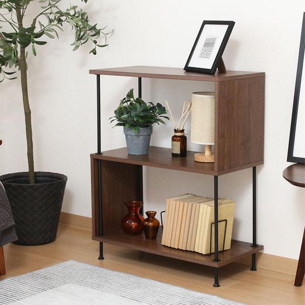 S型ディスプレイラック 3段 おしゃれ ラック オープンラック 収納家具 見せる収納 間仕切り 本棚 フリーラック 収納ボックス リビング収納 シェルフ 棚 | 