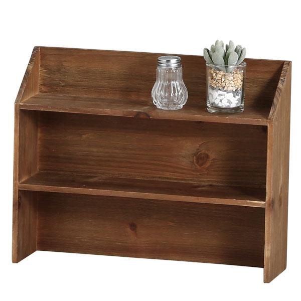 棚 木製 ラック 2段 幅35×奥行10×高さ28cm 小物収納 木製 棚 飾り棚 コンパクト シェルフ 収納シェルフ 天然木 置き型 収納ラック オブジェ インテリア 飾る | 