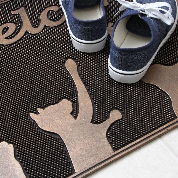 玄関マット ネコ 猫 屋外 おしゃれ エントランスマット ウェルカムマット ドアマット ベランダ 北欧 ラバーマット ウェルカム |  | 01