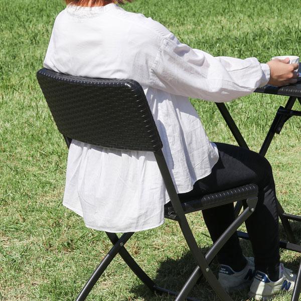 ガーデン テーブルチェアー 3点セット 折り畳み ガーデンテーブルセット ガーデンセット 折りたたみ ガーデンパラソル チェア ガーデン椅子 ブラック |  | 04