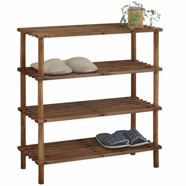 棚 木製 マルチフリーラック 4段 北欧 シェルフ 収納 収納ラック 収納棚 おしゃれ スリム オープンラック オープンシェルフ | 
