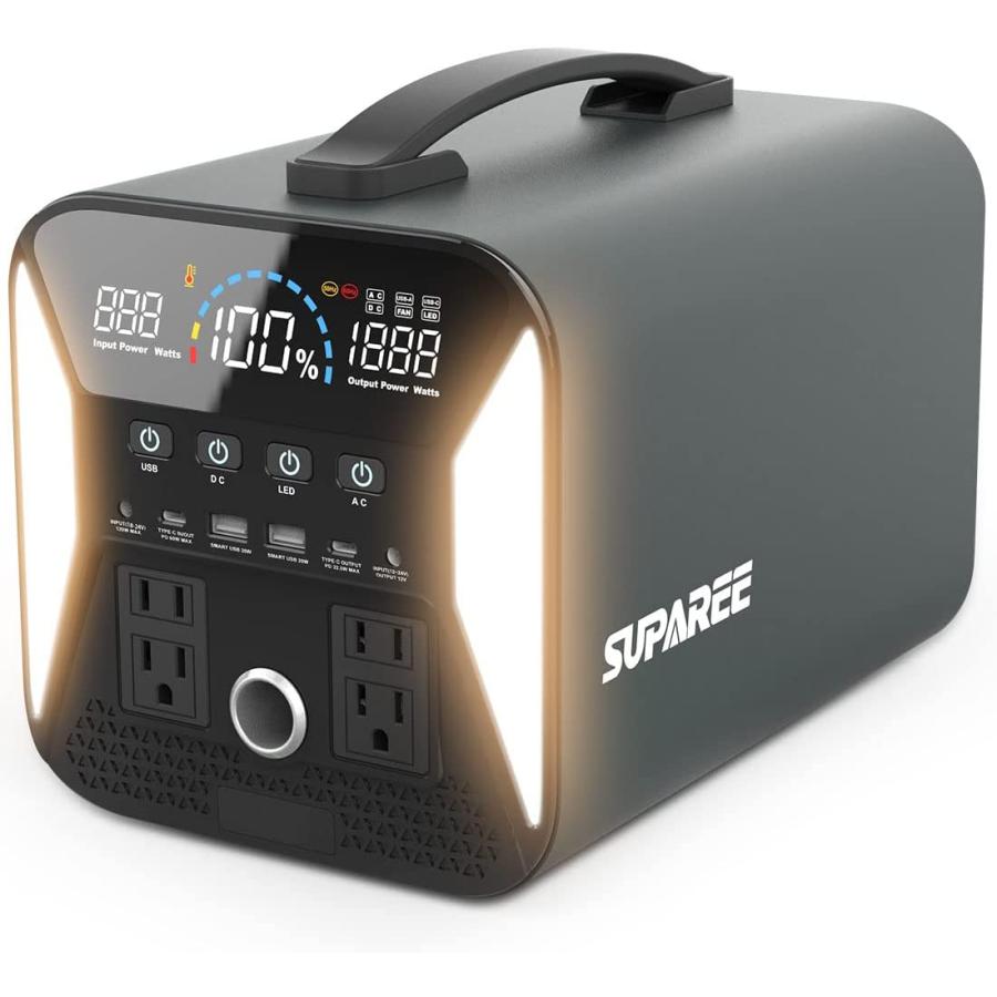 SUPAREE ポータブル電源 大容量 純正弦波 500W 600W 153600mAh 568WH