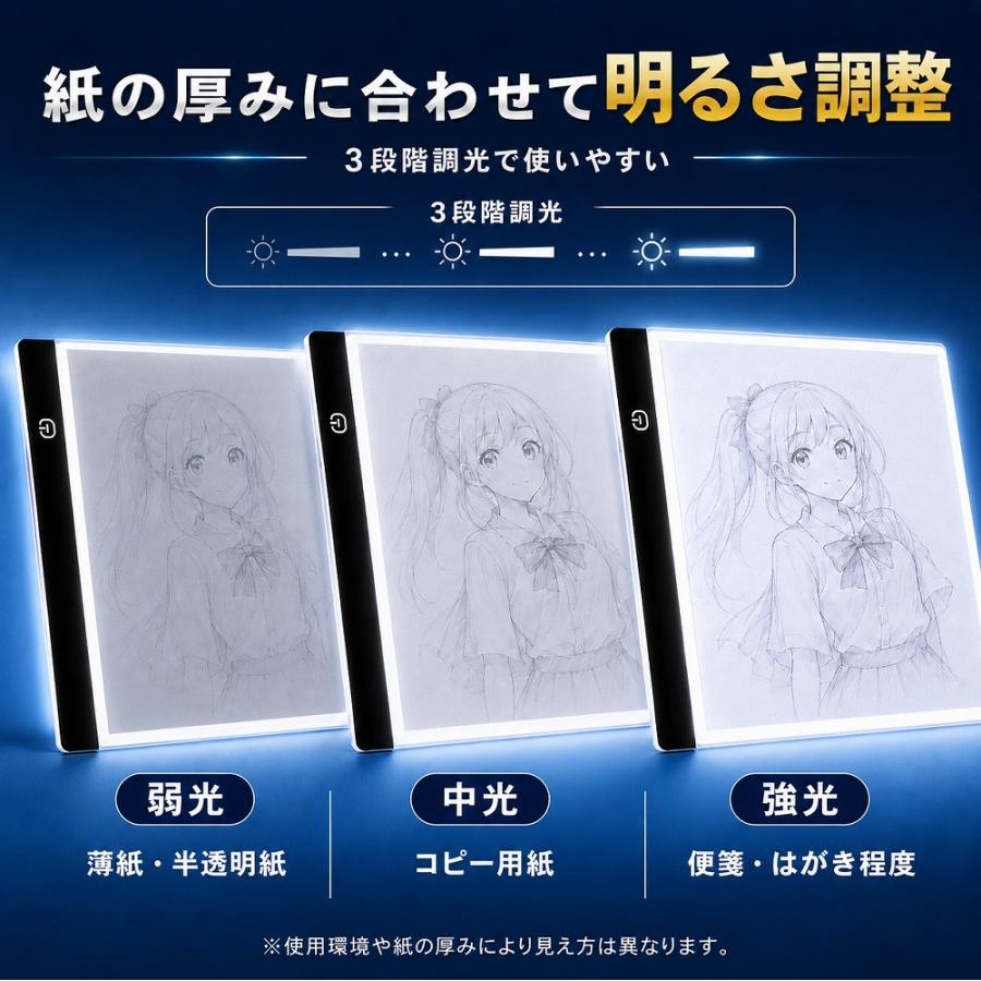 トレース台 A4 薄型 LED 3段階調光トレースパネル 製図 写経 アニメ 漫画 HYS - 通販 - Yahoo ショッピング