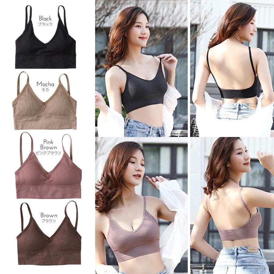 キャミソール バックオープン カップ付き 背中あき インナー 重ね着 カップ付インナー 8カラー | ブランド登録なし | 10