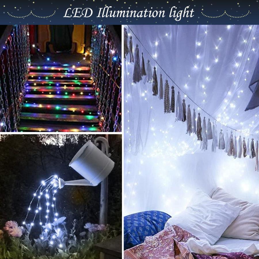 イルミネーション ライト ソーラー充電 20m LED ライト 防水 クリスマス ソーラー ガーデンライト 太陽光充電 ジュエリーライト インテリアライト 送料無料 | ブランド登録なし | 11