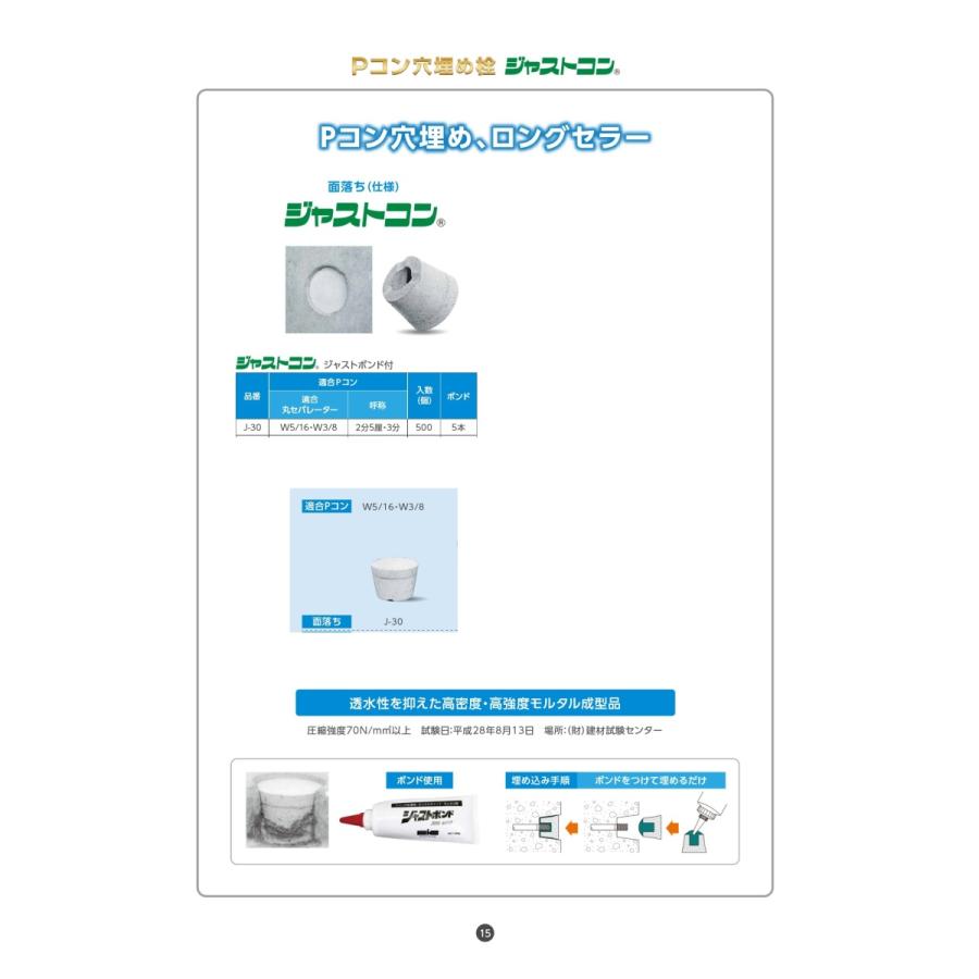 ジャストコン J 30 面落ち ボンド付 100個入 W5 16 W3 8用 Hyu 土木 Com 通販 Yahoo ショッピング