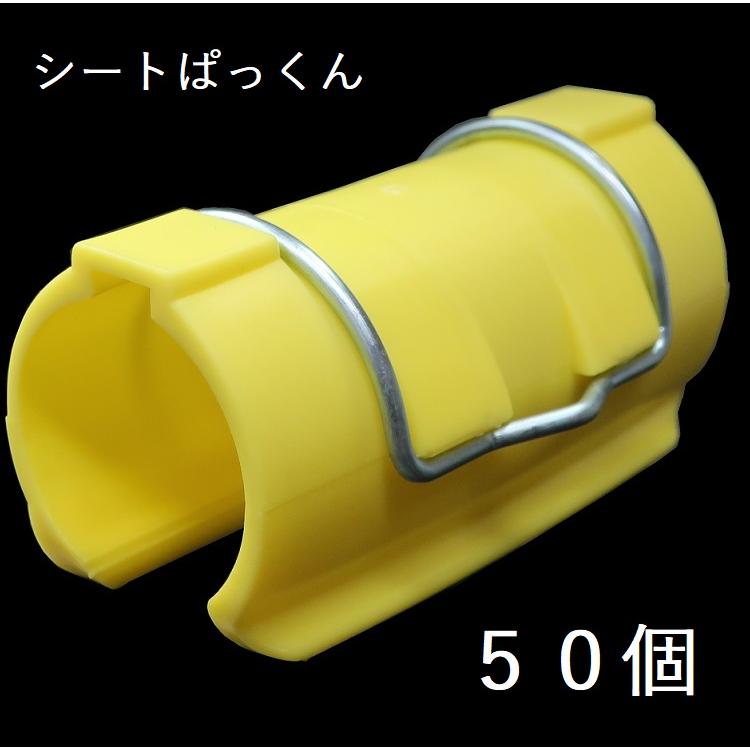 アークエース　シートぱっくん　単管パッカー　黄色　50個　アークエース　単管パイプΦ48.6用