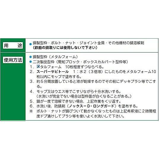 ノックス スーパーサビトール 錆 コンクリート 溶解剤 18L ポリ ノックス スーパーサビトール 錆 コンクリート 溶解剤 18L ポリ