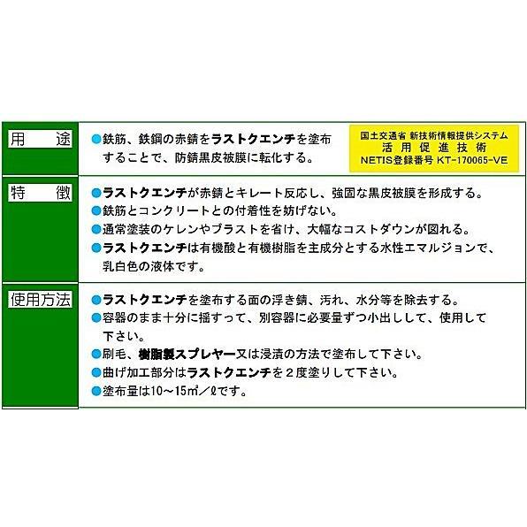 ノックス　ラストクエンチ　4L　ポリ容器　NETIS登録　活用促進技術　法人様限定　KT-170065-VE　錆転化型　防錆剤