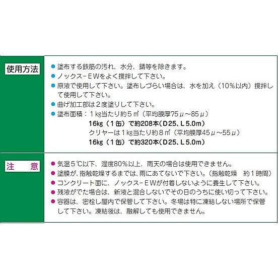 ノックス-EW　クリヤー　鉄筋防錆剤　活用促進技術　16kg缶　法人様限定　KT-100017-VE　NETIS登録