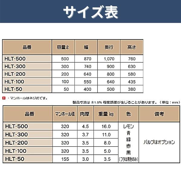 スイコー ホームローリータンク HLT-100 100L レモン/黒/青/緑/赤 バルブなし｜hyugaya-shop｜04