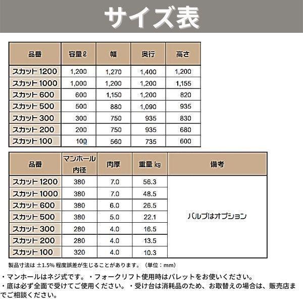 スイコー スカット SKT-1200 1200L オレンジ/黒 完全液出し型 バルブなしの画像