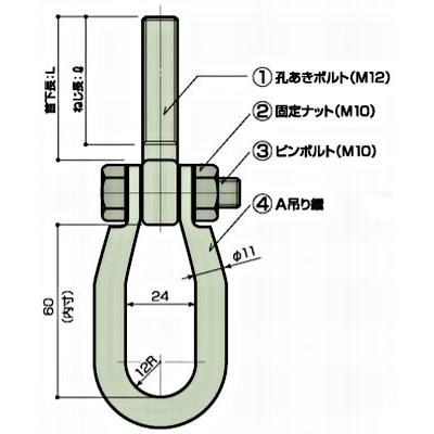 ゼン技研 吊りカーン A-M12×35 50個入 つりだな足場用金具 A ゼン技研 吊りカーン A-M12×35 50個入 つりだな足場用金具 A