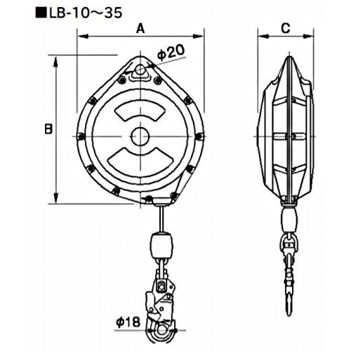 伊藤製作所 123 ライフブロック LB-12 1セット カラビナ付き吊り下げ 