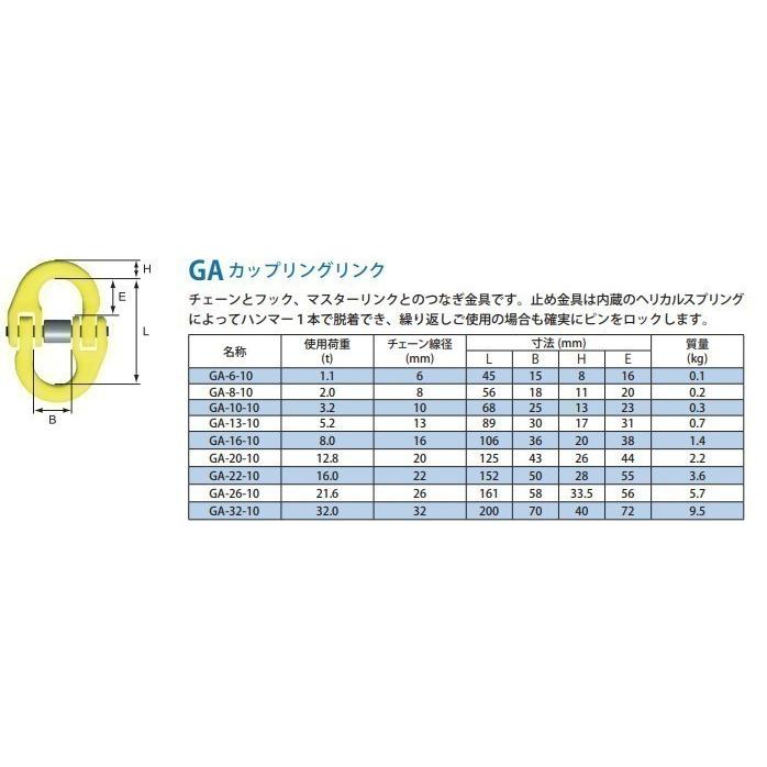 マーテック チェーンスリング 1本吊りセット TA1-OKE 16mm-1.5m 8.0