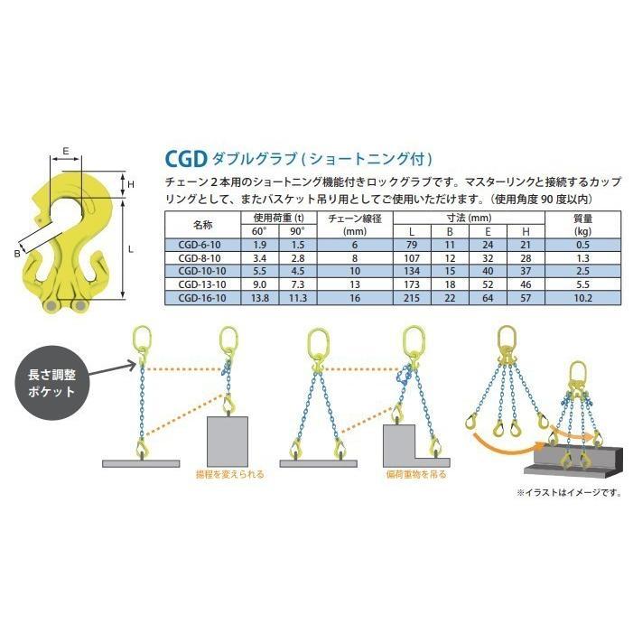 マーテック　チェーンスリング　長さ調整機能付　2800kg　4本吊りセット　TG4-BK　6mm-1.5m　2.8t