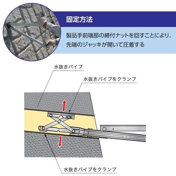 水抜きパイプ足場 1本 水抜きパイプ取り付け専用足場ブラケット 水抜きパイプ足場 1本 水抜きパイプ取り付け専用足場ブラケット