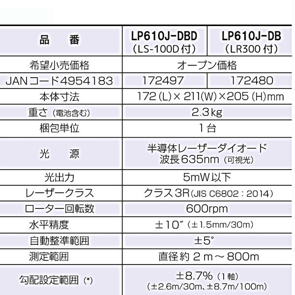 在庫確認商品】ソキア 自動整準レベルプレーナ LP610J-DBD 受光 在庫確認商品】ソキア 自動整準レベルプレーナ LP610J-DBD 受光