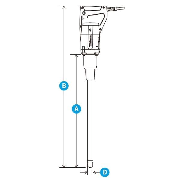 三笠産業 UM電直バイブレーター UM-ZL32A 電棒Φ32mm 三笠産業 UM電直バイブレーター UM-ZL32A 電棒Φ32mm