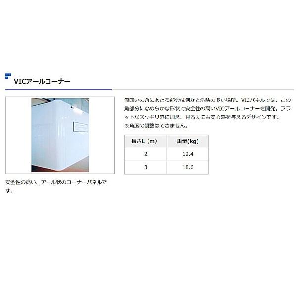 鈴東 VICアールコーナー 2m コーナー角度90° 仮囲い 鋼板 建設 資材 現場 防音 フェンス ホワイト｜hyugaya-shop｜02