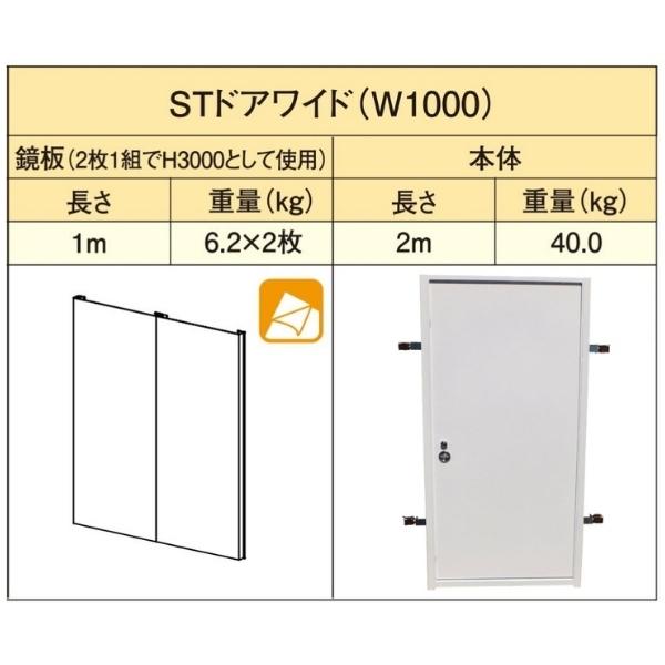 鈴東 仮囲い 鏡板 ドア上部パネル W500mm×H1000mm ST-ドアワイド対応